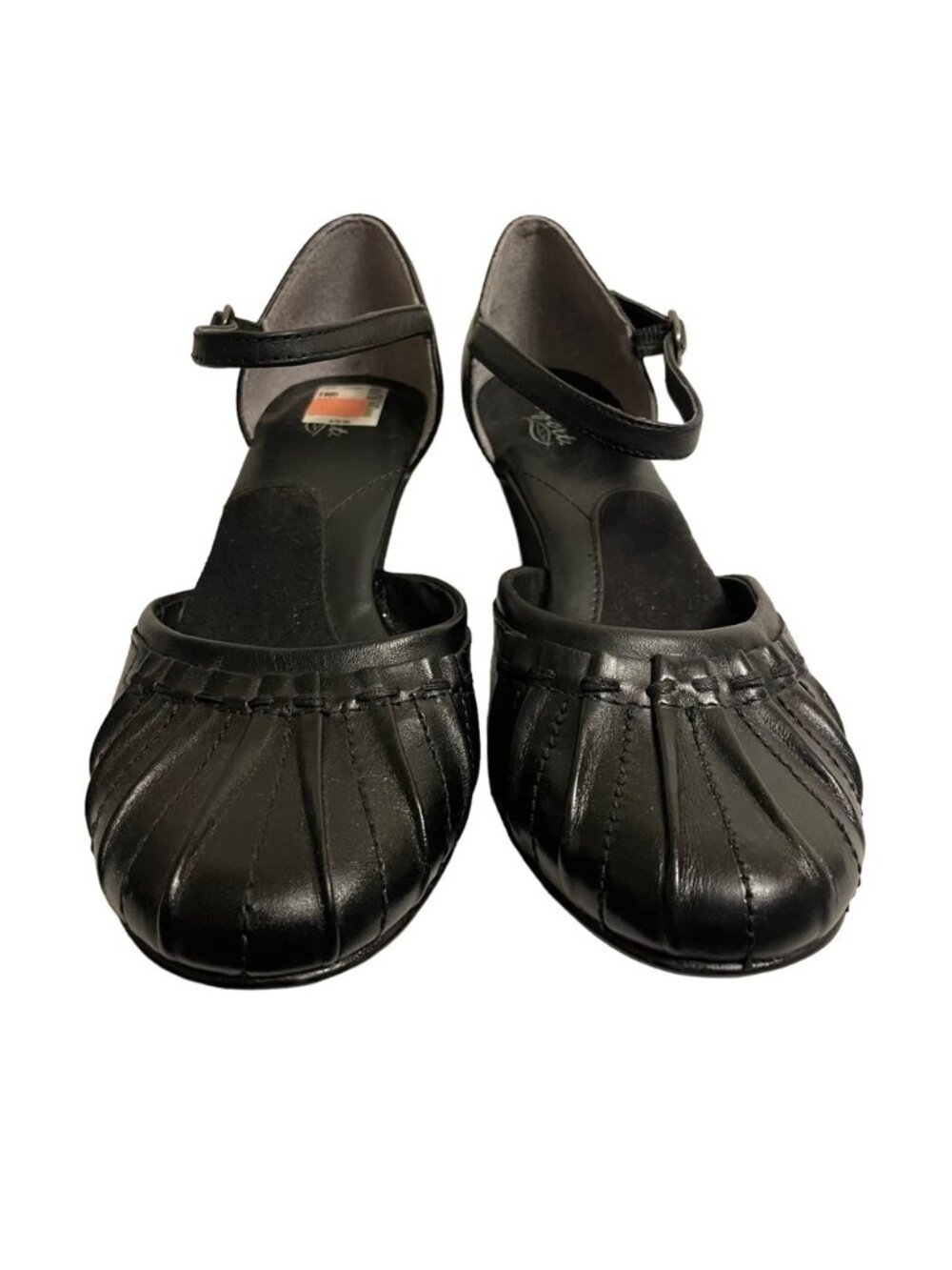 Strictly Comfort Black Mary Jane Leather Heels Ankle Strap Size 8.5 Left 9 Right - Picture 10 of 15